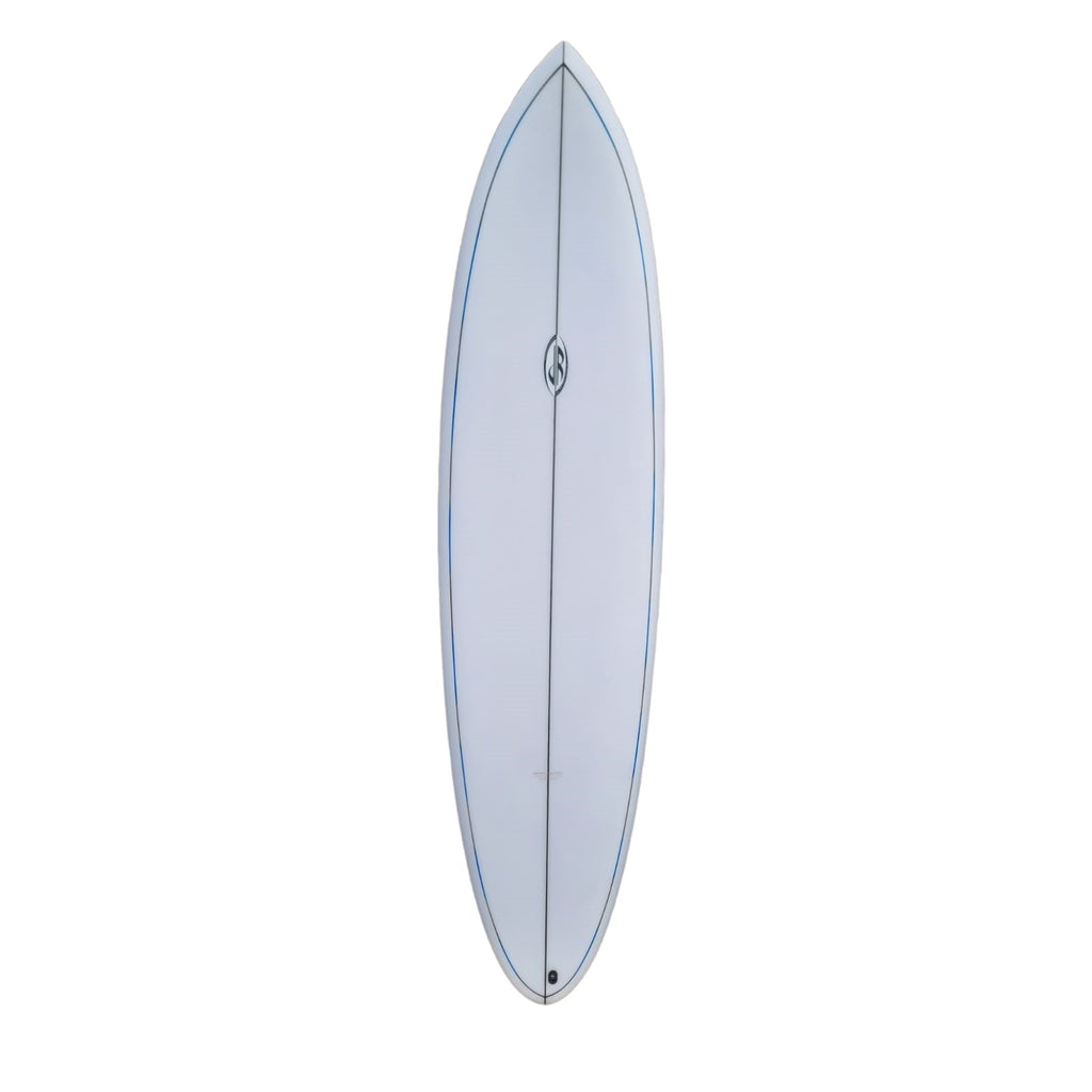 Doug Rogers Handshaped Midlength Surfboards Doug Rogers 7'6" x 21 3/4" x 3 1/8" 55.1L FCSII Clear/Pinline 