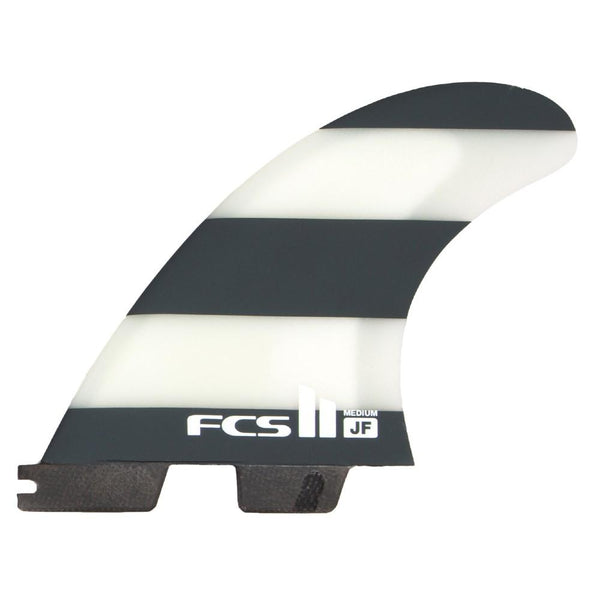 FCS II JF PC Large Black/White Tri Fins | Melbourne Surfboard Shop