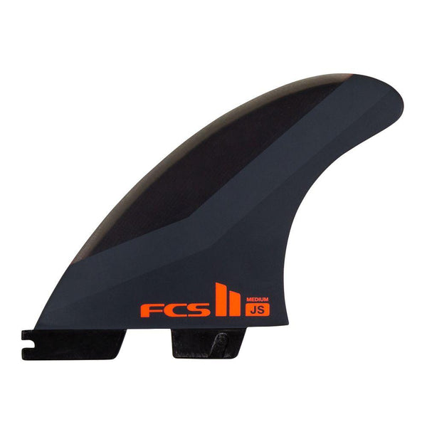 FCS II JS PC Charcoal/Red Tri Fin Set | Melbourne Surfboard Shop