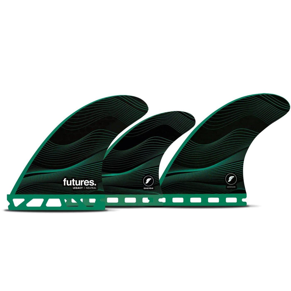 Futures F6 Legacy Series HC Medium 5-Fin Set - Green Surfboard Fins Futures 