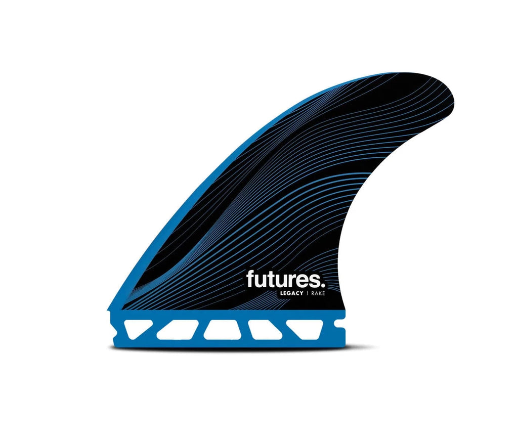 Futures R6 Legacy Series Rake HC Medium Thruster Set - Blue Surfboard Fins Futures 