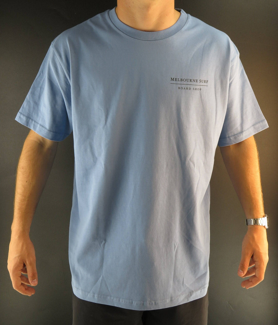Apparel - Melbourne Surfboard Shop - Melbourne Surf Board Shop Torquay Point Tee Pale Blue - Melbourne Surfboard Shop - Shipping Australia Wide | Victoria, New South Wales, Queensland, Tasmania, Western Australia, South Australia, Northern Territory.