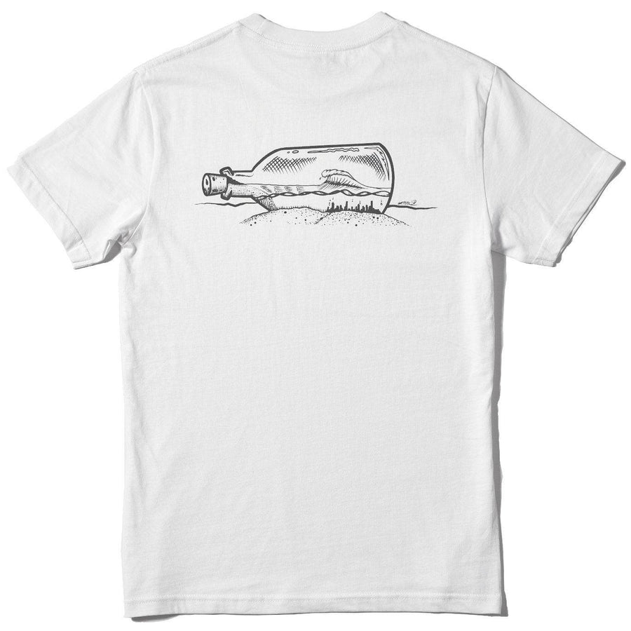 Apparel - Melbourne Surfboard Shop - Melbourne Surf Board Shop Bottle of Dreams Tee White - Melbourne Surfboard Shop - Shipping Australia Wide | Victoria, New South Wales, Queensland, Tasmania, Western Australia, South Australia, Northern Territory.