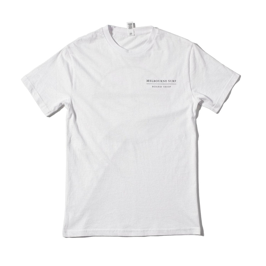 Apparel - Melbourne Surfboard Shop - Melbourne Surf Board Shop Torquay Point Tee White - Melbourne Surfboard Shop - Shipping Australia Wide | Victoria, New South Wales, Queensland, Tasmania, Western Australia, South Australia, Northern Territory.