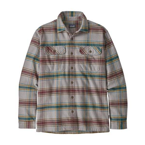 Patagonia Men's Long Sleeve Organic Cotton Fjord Flannel Shirt Defender: Feather Grey Apparel Patagonia 