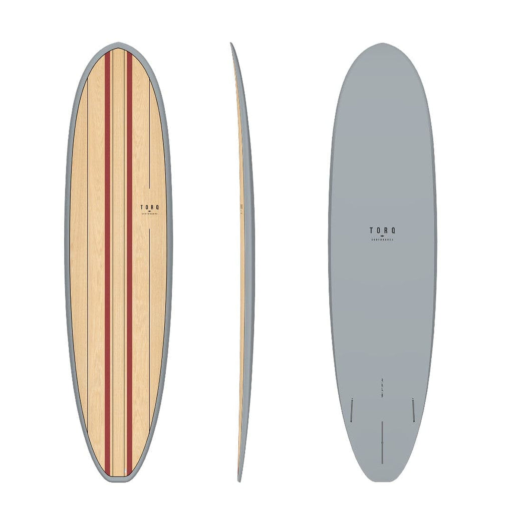 Torq Mod Fun V+ TET 7'4" Surfboards Torq Gray + Wood (2+1) 